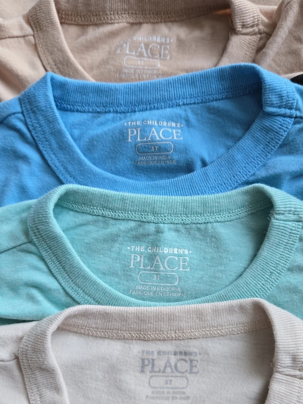The Children's Place Boys Graphic Tee Bundle 4 - Mint, Cream, Light Blue, Tan,3T